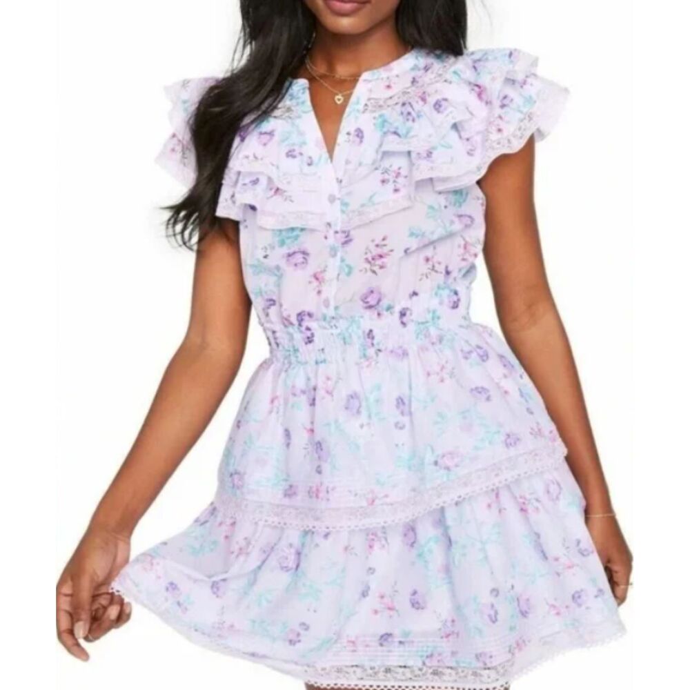 LoveShackFancy x Target Lou Double Ruffle Lavender Dress M